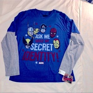 Marvel Comics Longsleeve T-Shirt Boys Size XL 16-18 NWT